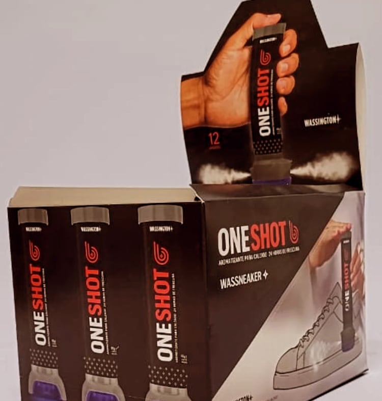 Exhibidor de mostrador de cartón impreso a todo color para One Shot