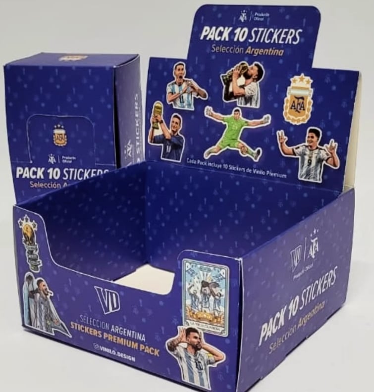 Exhibidor de mostrador de cartón para los stickers de la Selección Argentina