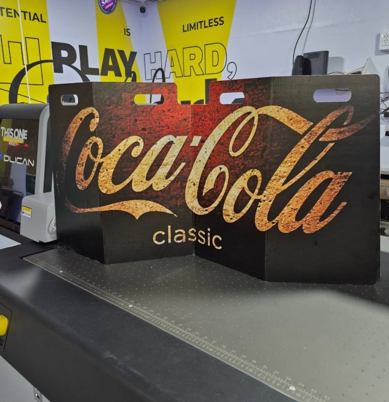 Parasol de cartón impreso a todo color para Coca-Cola