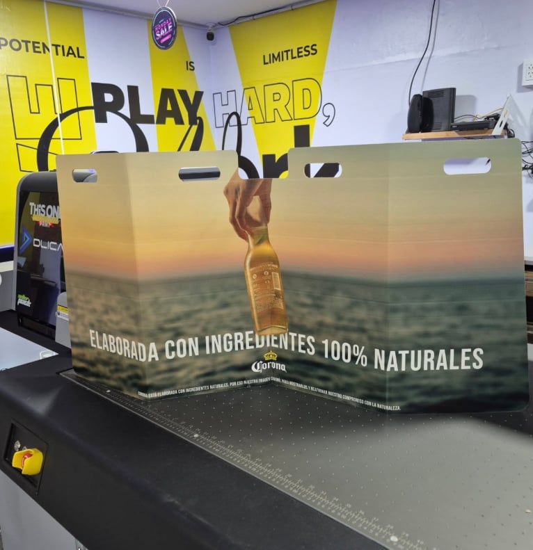 Parasol de cartón impreso a todo color para Corona