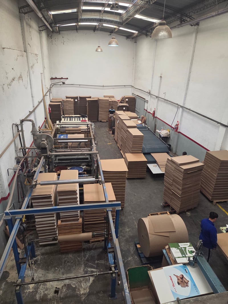 Vista aérea de la planta de SellerPack con producción en proceso.