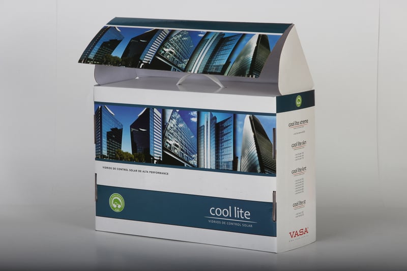 Maletín Cool Lite VASA con fotos de edificios y asa plástica.